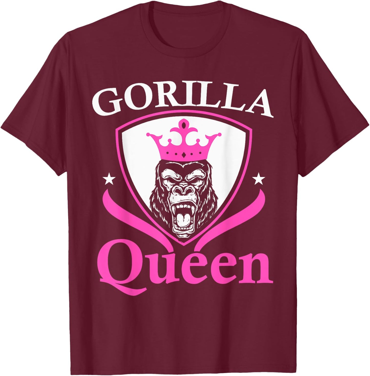 Gorilla Queen Ape Lover Monkey Whisperer Zookeeper T-Shirt - T-Shirt | Maroon