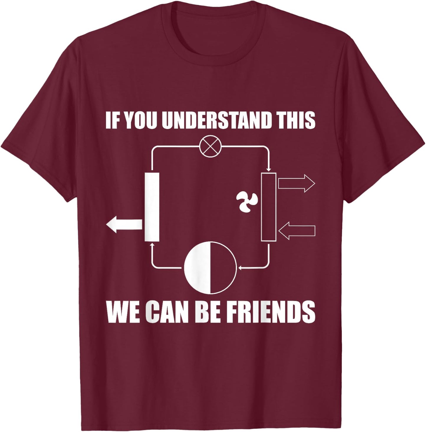 Funny HVAC Tech AC Repairman HVAC Technician T-Shirt - T-Shirt | Maroon