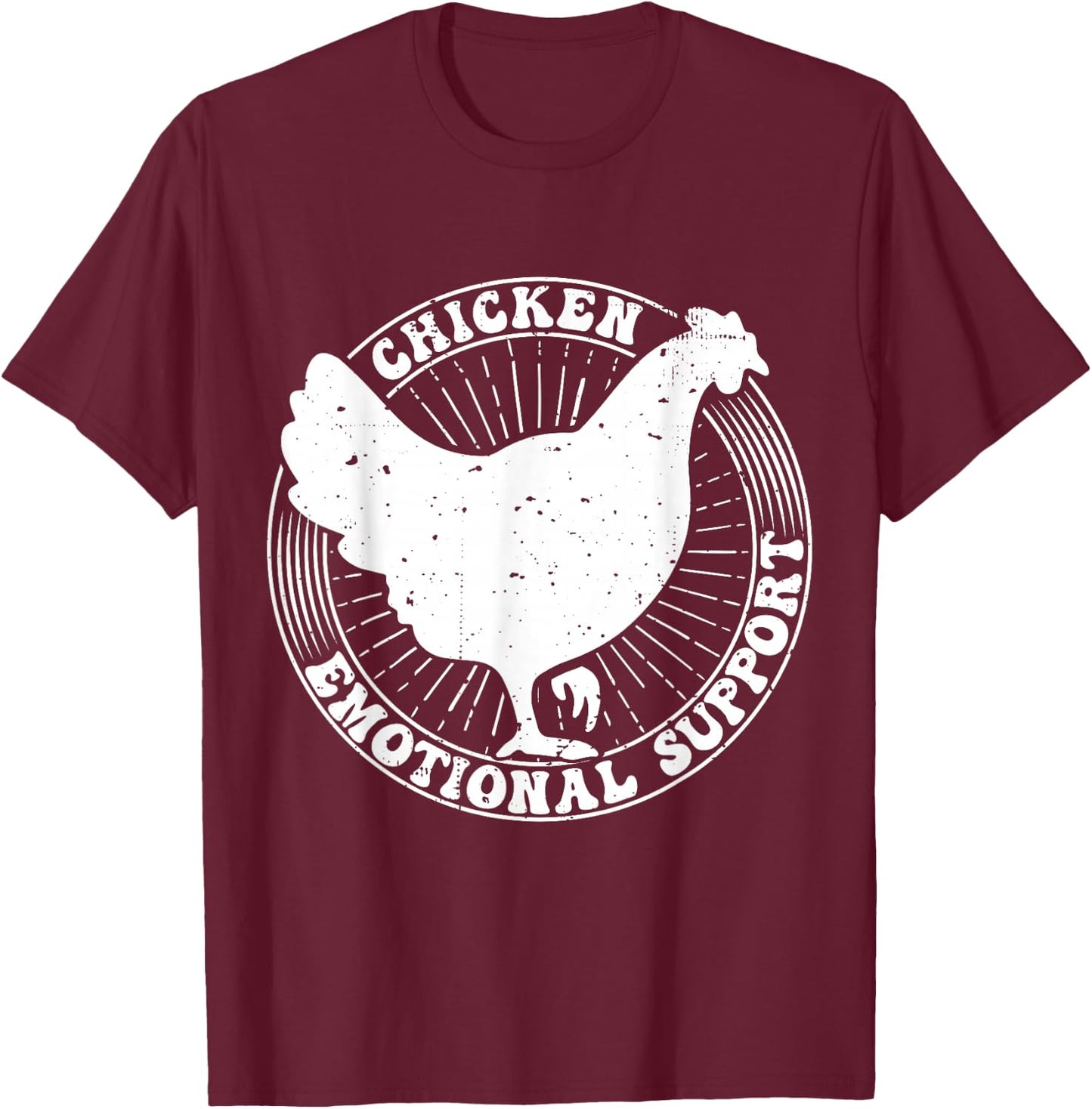 Chicken Emotional Support T-Shirt - T-Shirt | Maroon