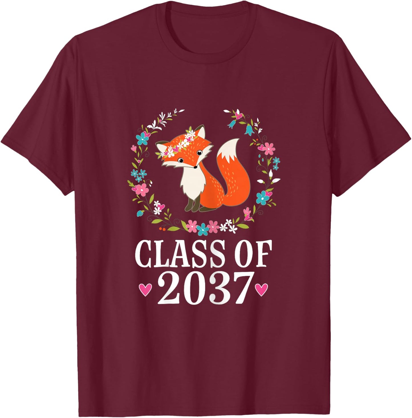 Class Of 2037 Kindergarten Graduation Quote T-Shirt - T-Shirt | Maroon