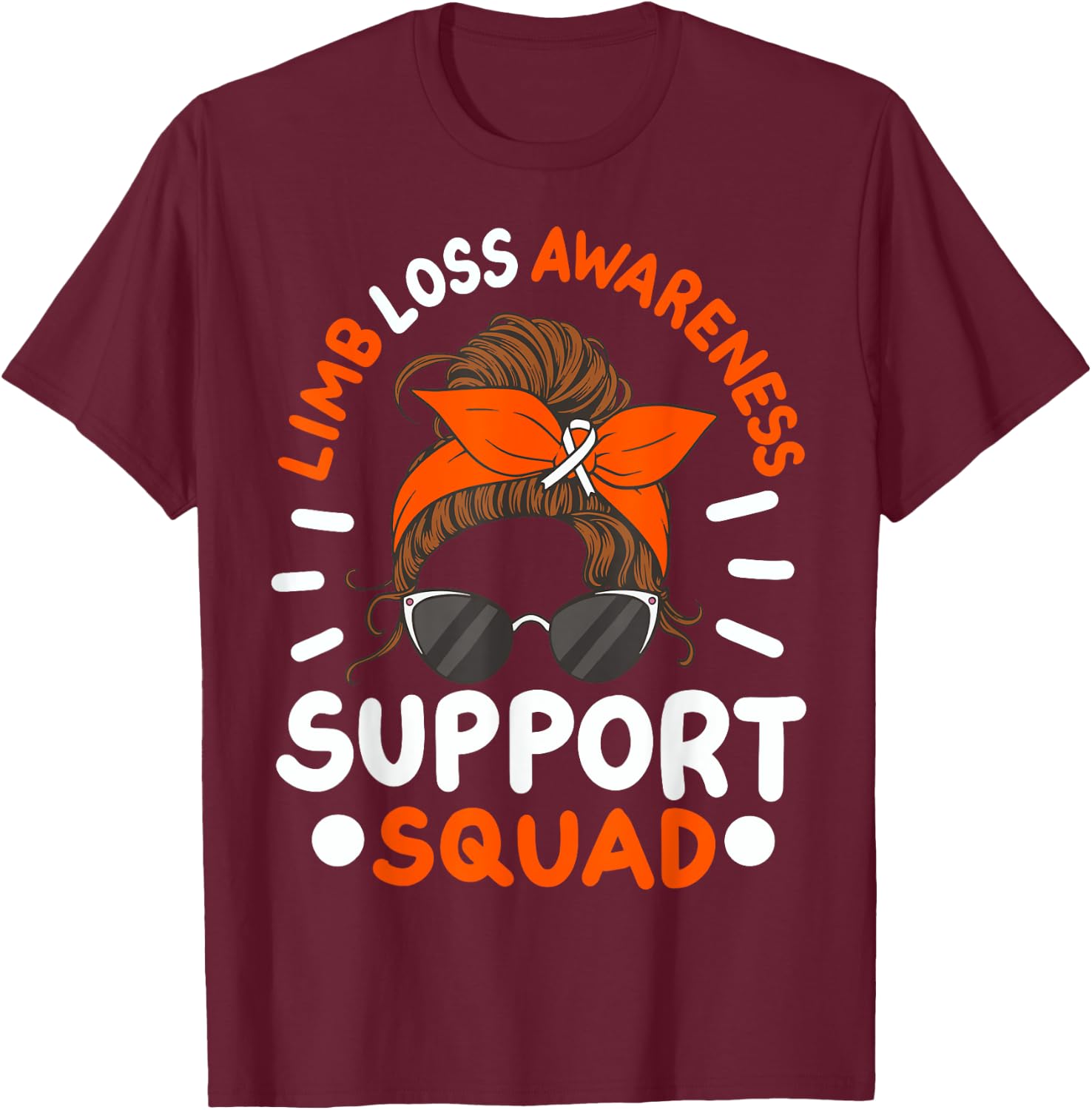 Limb Loss Awareness Support Squad T-Shirt - T-Shirt | Maroon