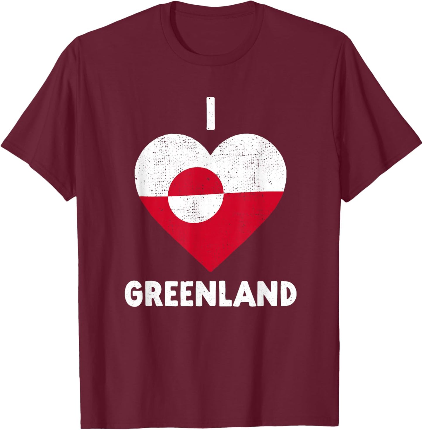 I Heart Greenland Flag - I Love Greenland T-Shirt - T-Shirt | Maroon