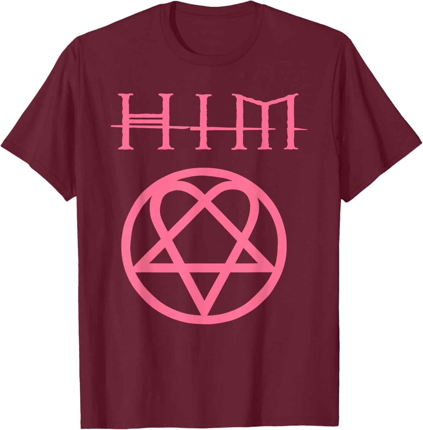Ville Valo - Pink HeartGram , black T-Shirt - T-Shirt | Maroon