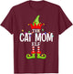 The Cat Mom Elf Christmas Matching Pajamas T-Shirt - T-Shirt | Maroon