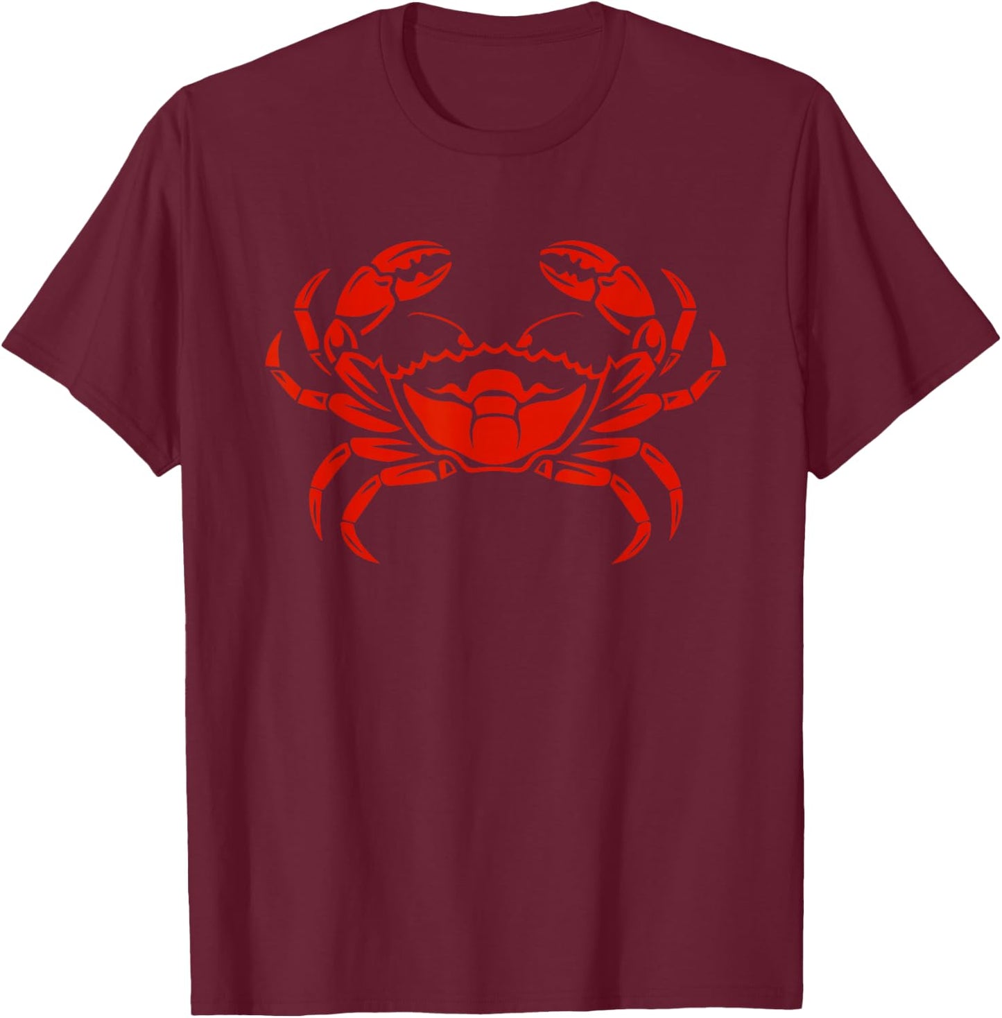 crab. Kids Graphic Crab - Black, Small, Short Sleeve T-Shirt - T-Shirt | Maroon