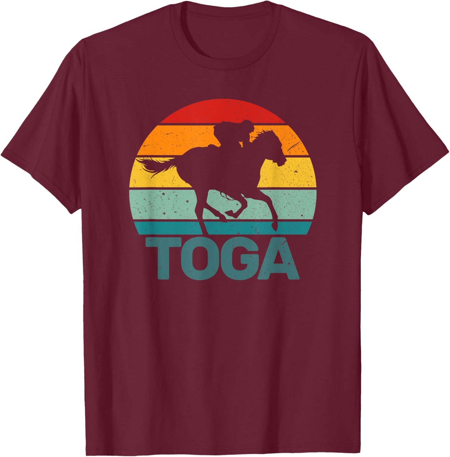 Saratoga Springs New York Toga Horse Racing T-Shirt - T-Shirt | Maroon
