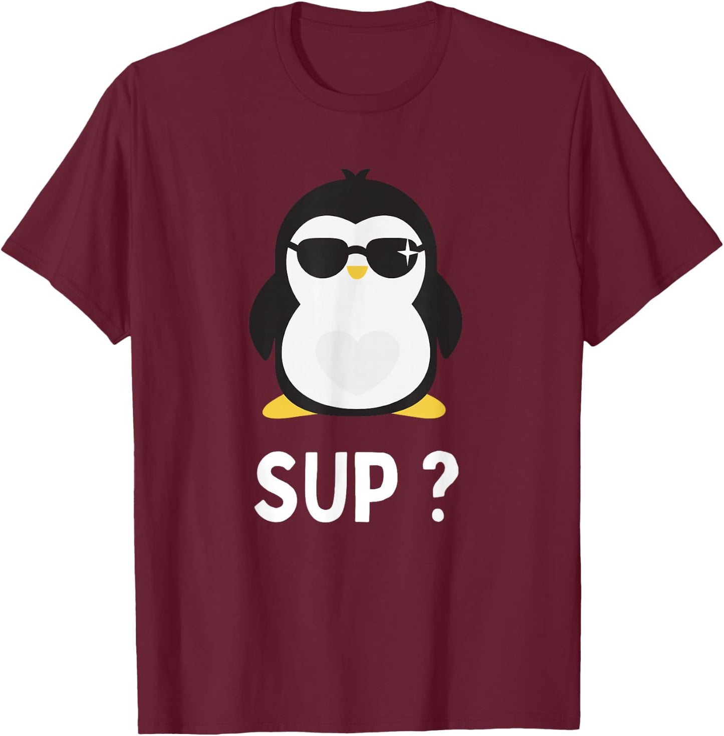 Funny Penguin T-Shirt - T-Shirt | Maroon