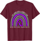 We Wear Gray and Purple Rainbow for Meningioma Awareness T-Shirt - T-Shirt | Maroon