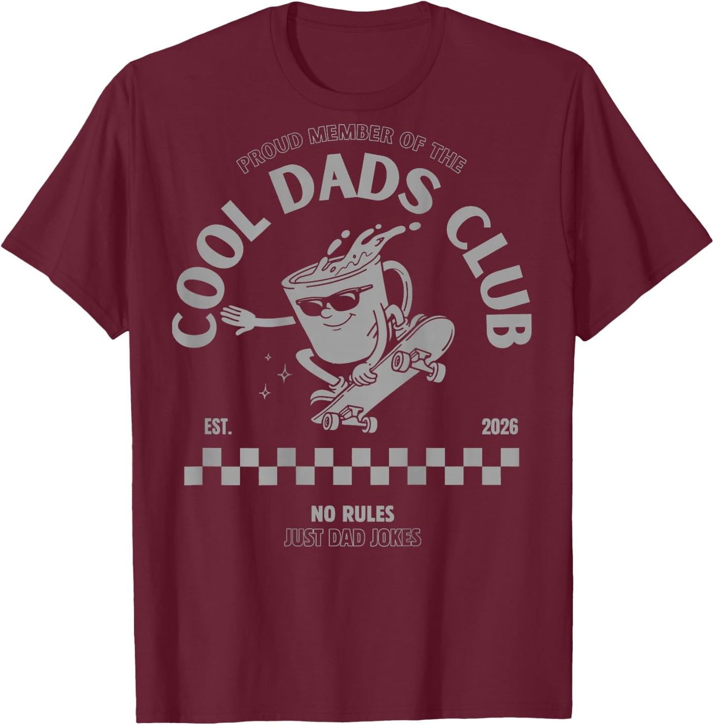(Auf der Rückseite) Stolzes Mitglied des Cool Dads Club Vatertag T-Shirt - T-Shirt | Maroon