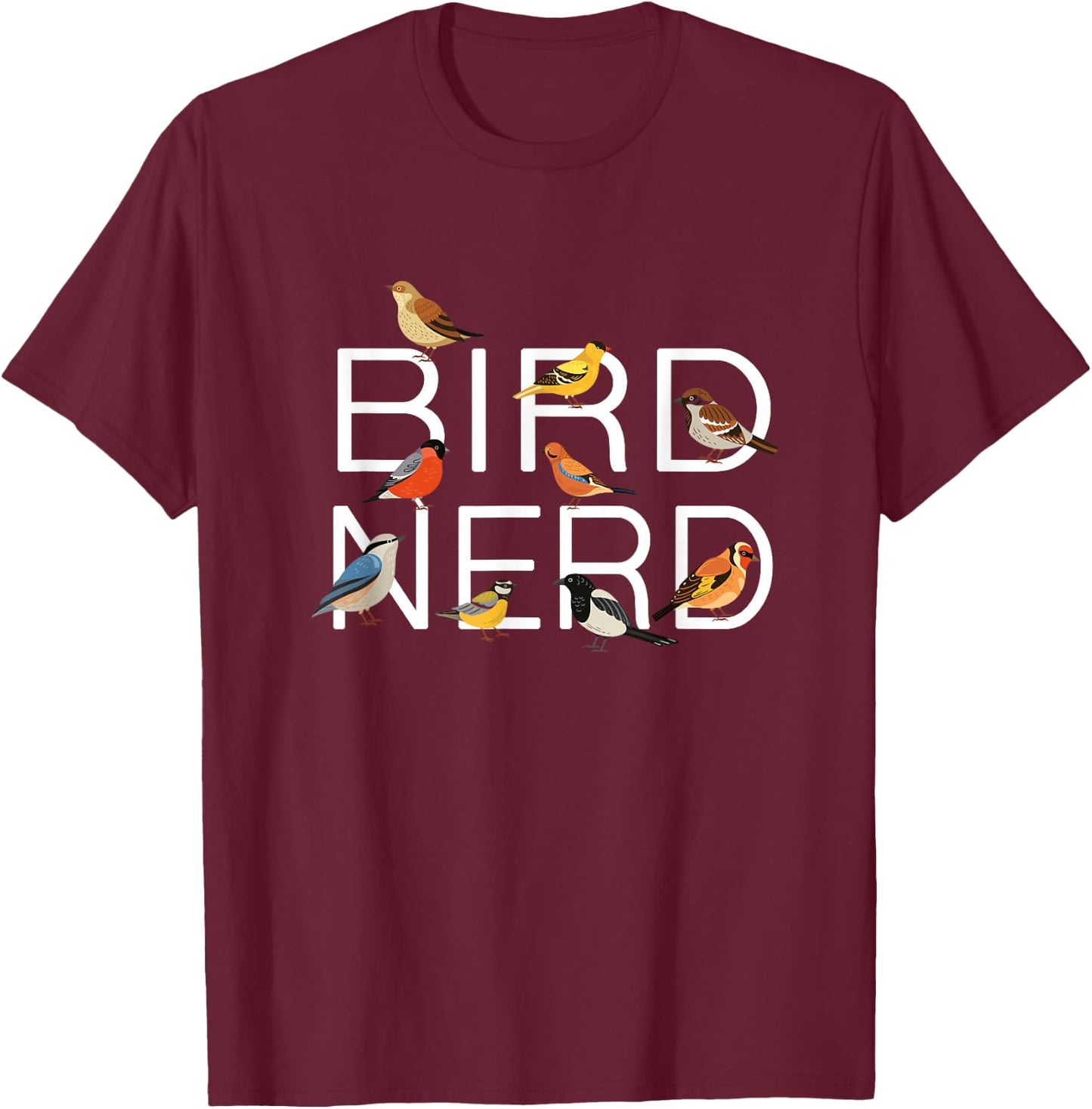 Vogelliebhaber Vogelbeobachtung Vogel Nerd Vogelbeobachter Birder T-Shirt - T-Shirt | Maroon