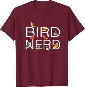 Vogelliebhaber Vogelbeobachtung Vogel Nerd Vogelbeobachter Birder T-Shirt - T-Shirt | Maroon