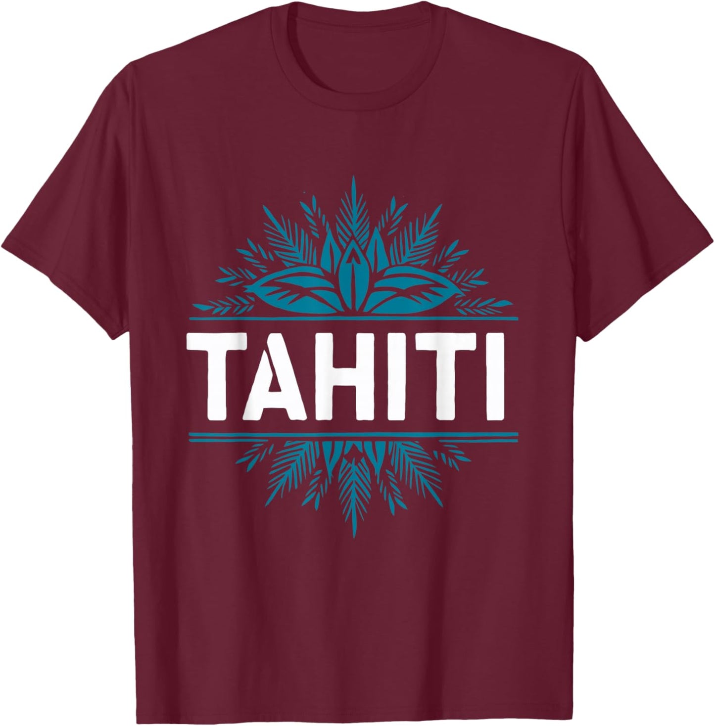 Tahiti French Polynesia , Black, S T-Shirt - T-Shirt | Maroon
