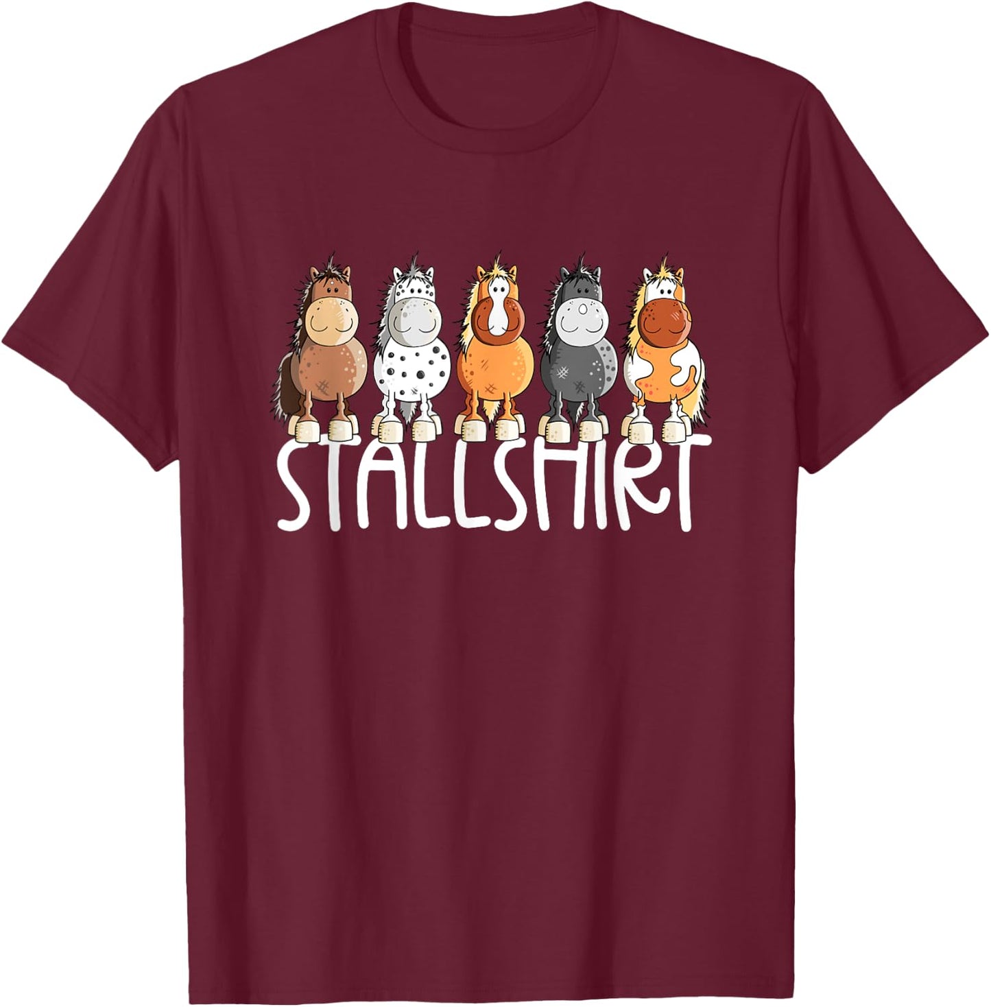 Frauchens Stable Shirt Horse Sayings I Horse Motif Rider Fun , black T-Shirt - T-Shirt | Maroon
