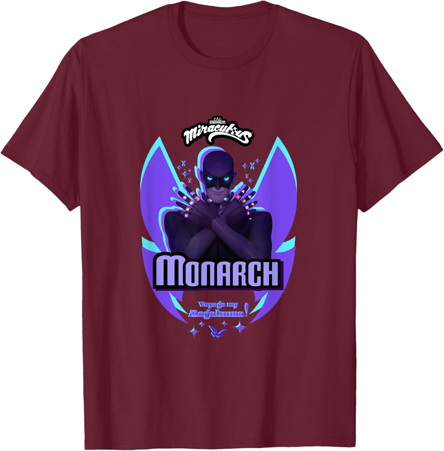 Miraculous Ladybug Villains Collection Monarch T-Shirt - T-Shirt | Maroon