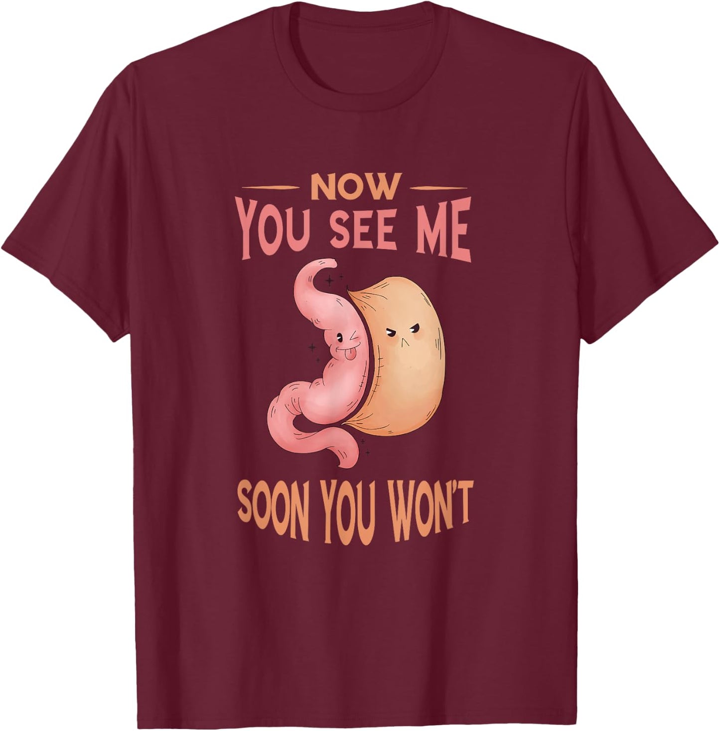 Gastric Surgery Now You See Me Gastric Sleeve Awareness T-Shirt - T-Shirt | Maroon