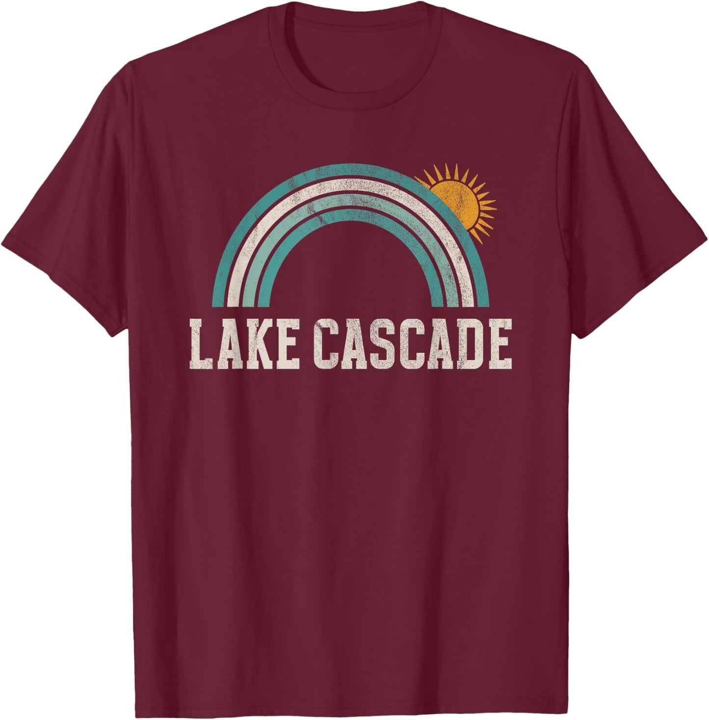 Lake Cascade Idaho Outdoors Vintage T-Shirt - T-Shirt | Maroon