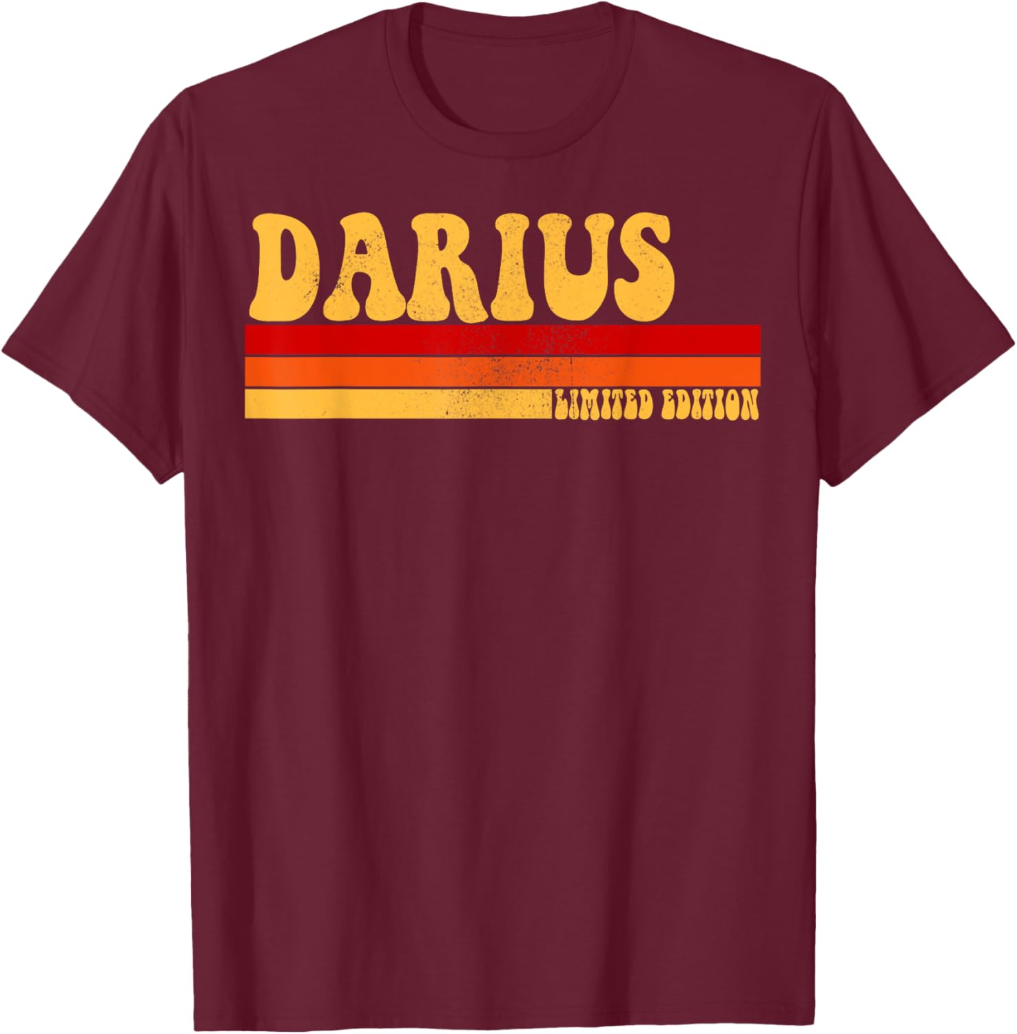 DARIUS Name Personalized Idea Men Retro Vintage DARIUS T-Shirt - T-Shirt | Maroon