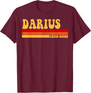 DARIUS Name Personalized Idea Men Retro Vintage DARIUS T-Shirt - T-Shirt | Maroon