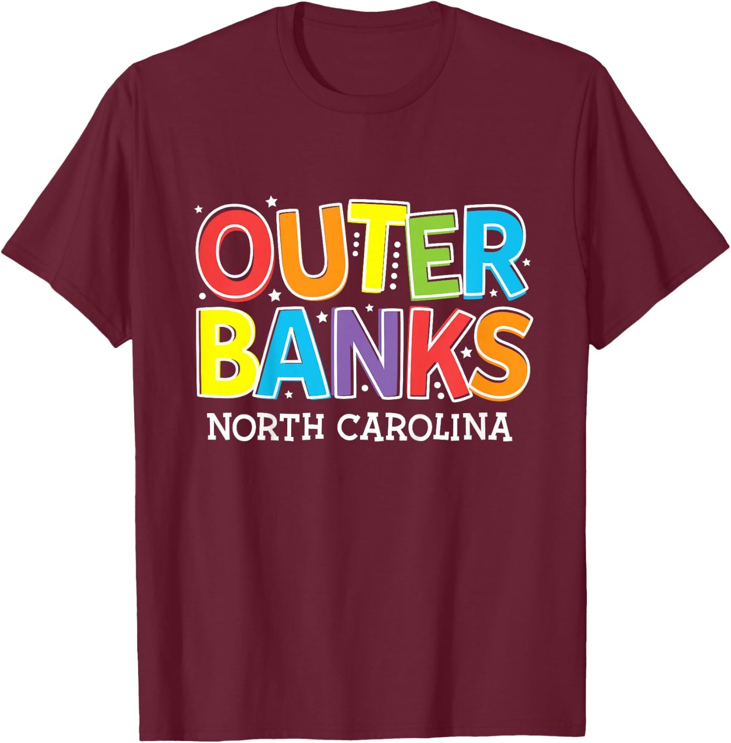 Outer Banks Souvenir NC Colorful Boys Girls Toddler Kids T-Shirt - T-Shirt | Maroon