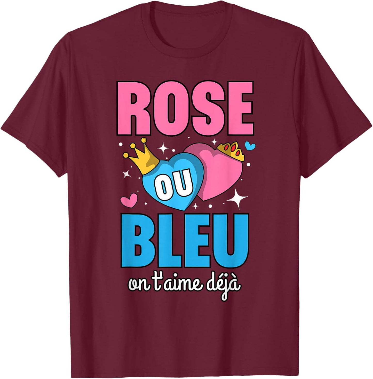 gender reveal baby sex announcement baby shower surprise , Black, S T-Shirt - T-Shirt | Maroon