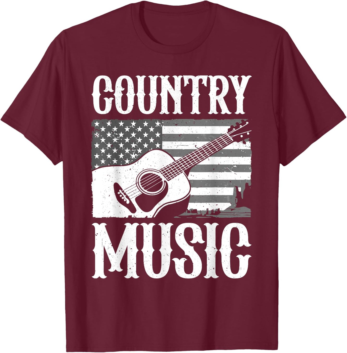Cool Country Music Art Women Classic Country Music T-Shirt - T-Shirt | Maroon