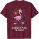 Christmas In July Flamingo Santa Summer Xmas Women Men Kids T-Shirt - T-Shirt | Maroon