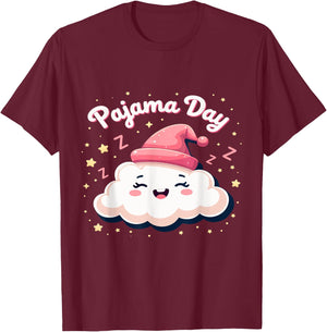 Pajama Day School Spirit Week Fun Cloud Teacher Student Cute T-Shirt - T-Shirt | Maroon