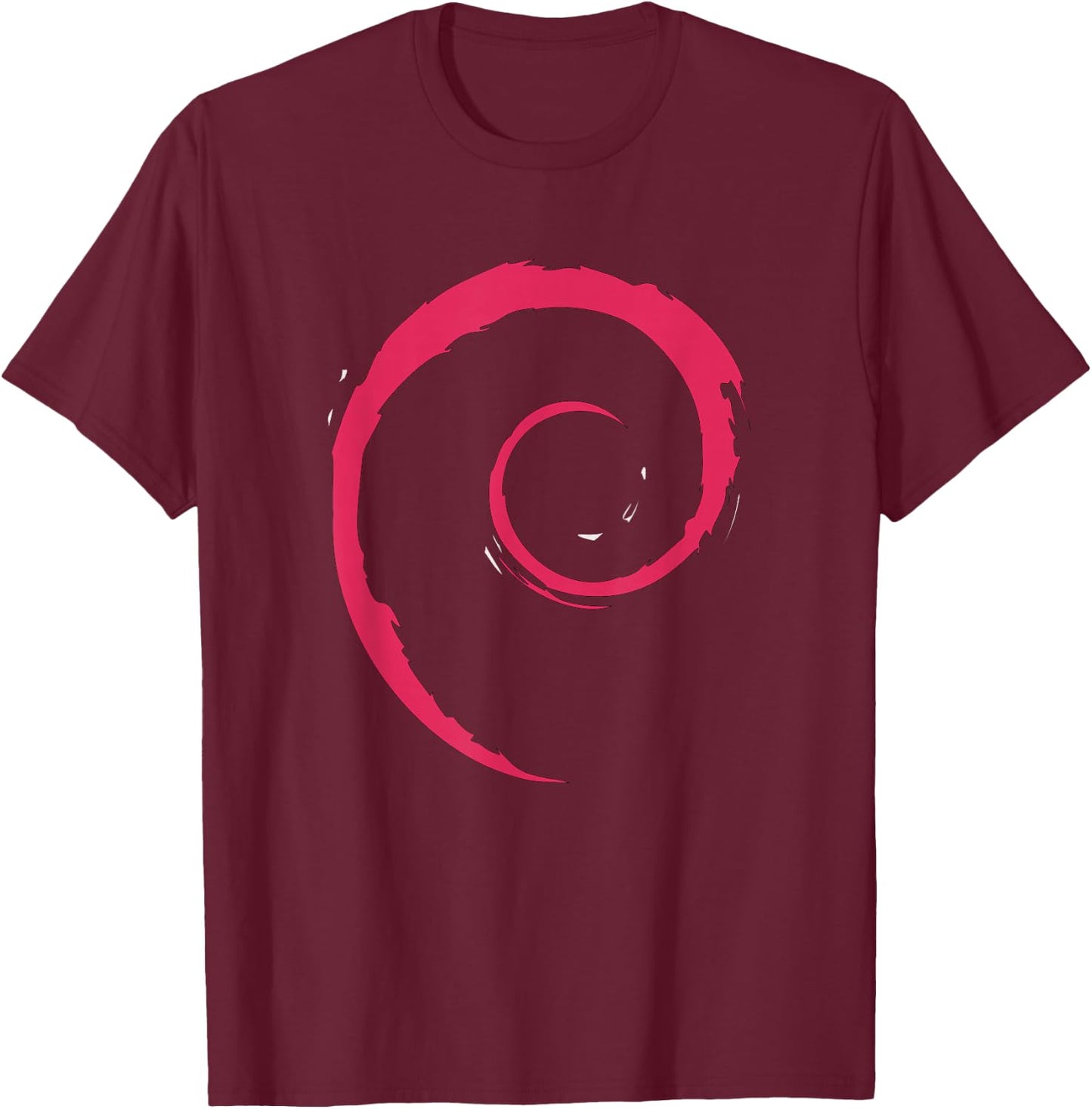 Cool - Debian Spiral Minimalist T-Shirt - T-Shirt | Maroon