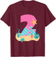 Kids Cute 2nd Birthday Outfits for Girls Mermaid 2 Year Old T-Shirt - T-Shirt | Maroon