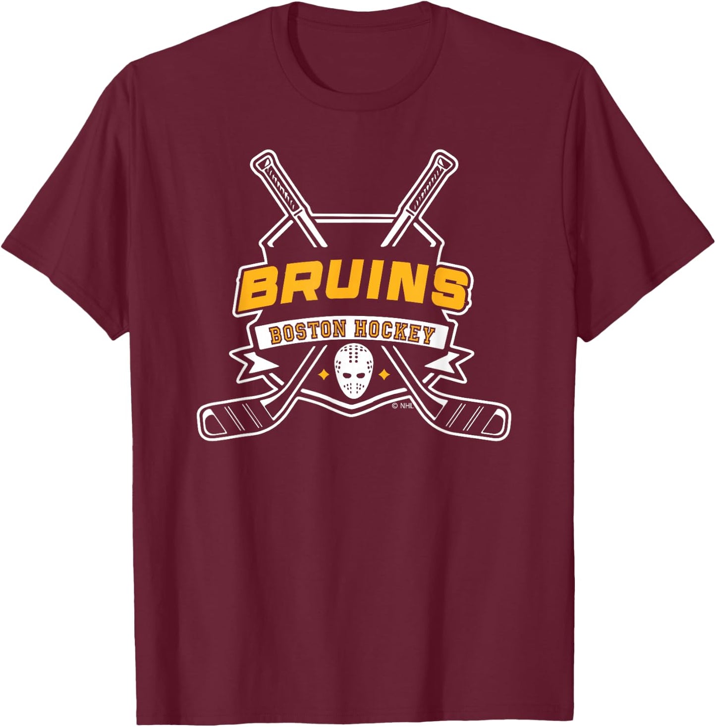 Boston Bruins Hockey Sticks Black Officially Licensed T-Shirt - T-Shirt | Maroon