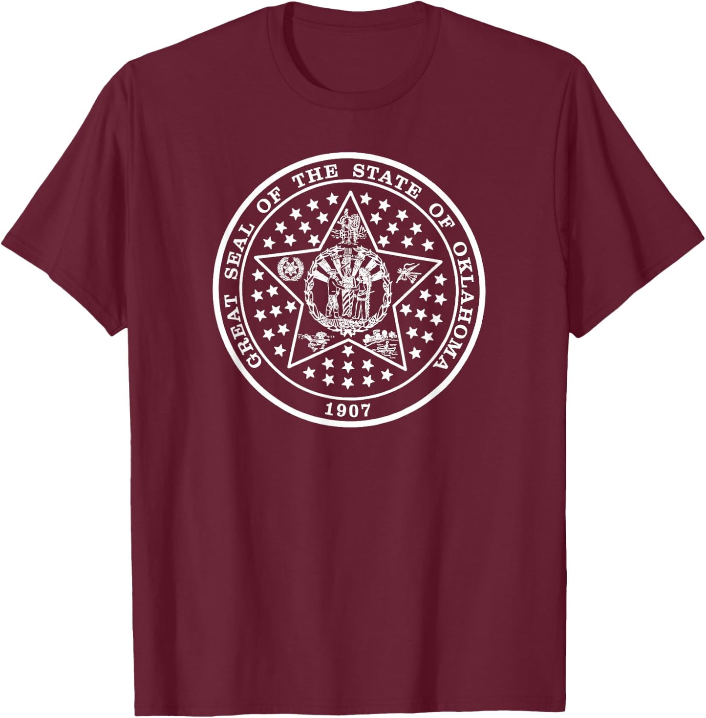 Oklahoma State Flag T-Shirt - T-Shirt | Maroon