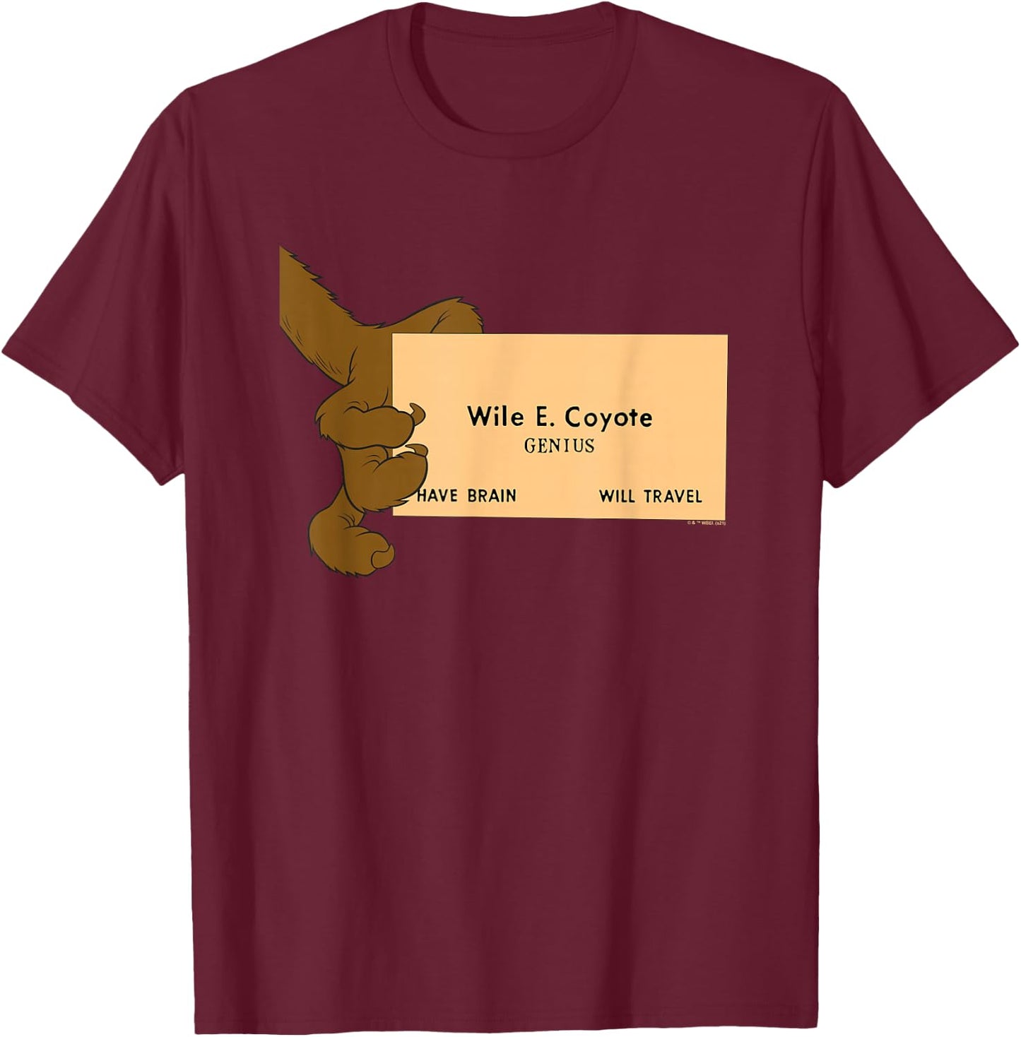 Looney Tunes Wile E. Coyote Genius T-Shirt - T-Shirt | Maroon
