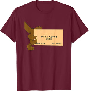 Looney Tunes Wile E. Coyote Genius T-Shirt - T-Shirt | Maroon