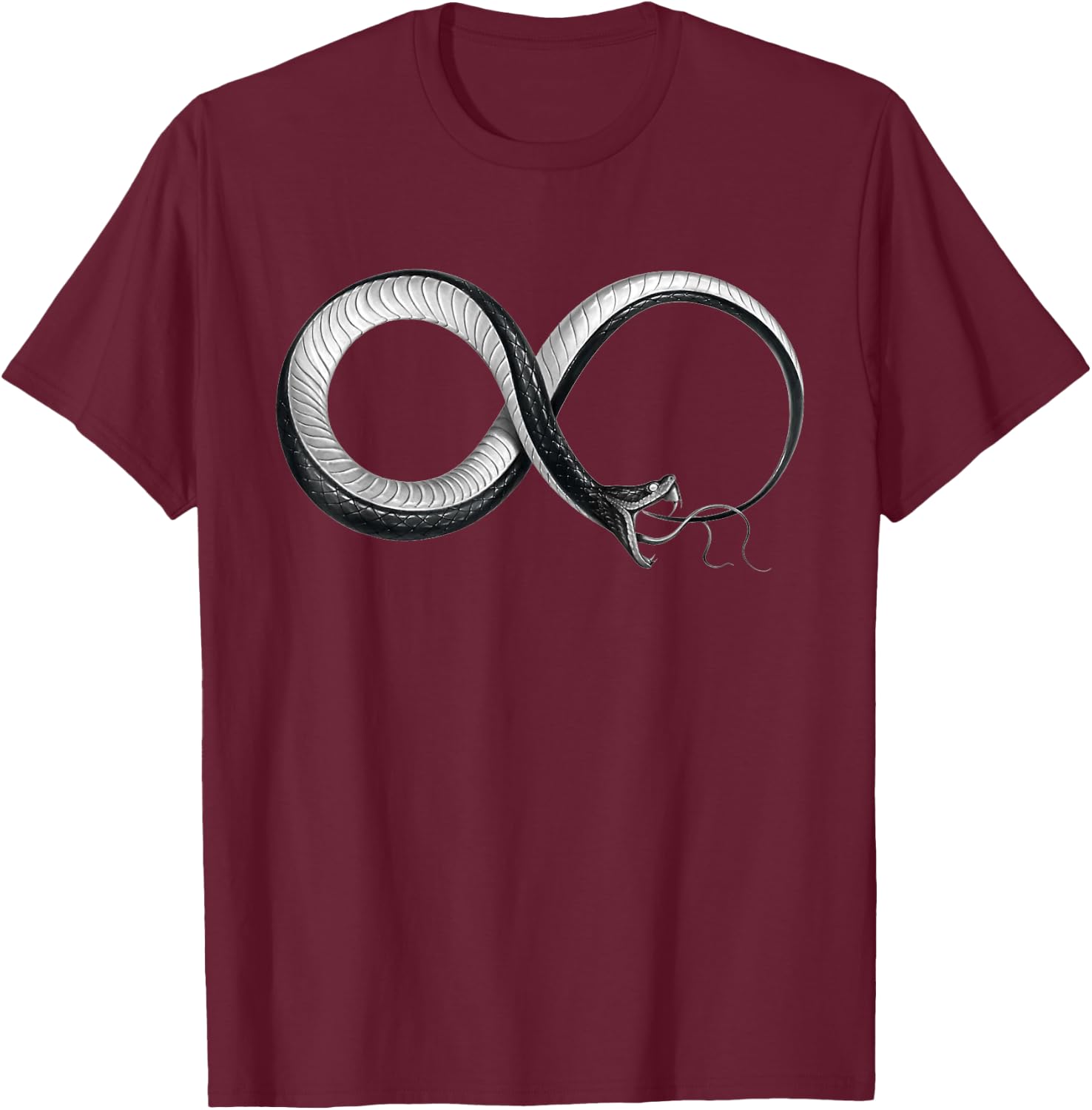 Infinity Snake Occult Ouroboros T-Shirt - T-Shirt | Maroon