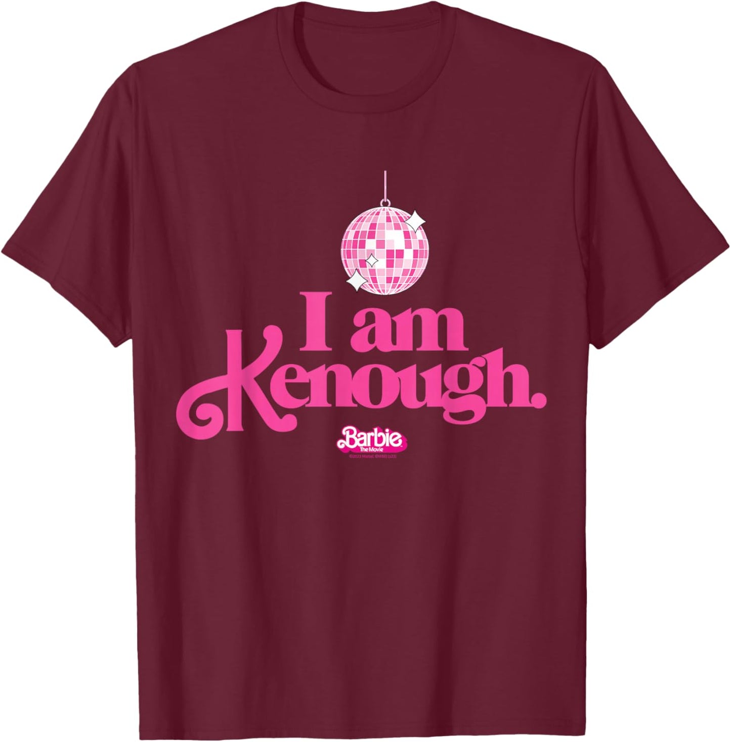 Barbie The Movie - I Am Kenough Discoball , black T-Shirt - T-Shirt | Maroon