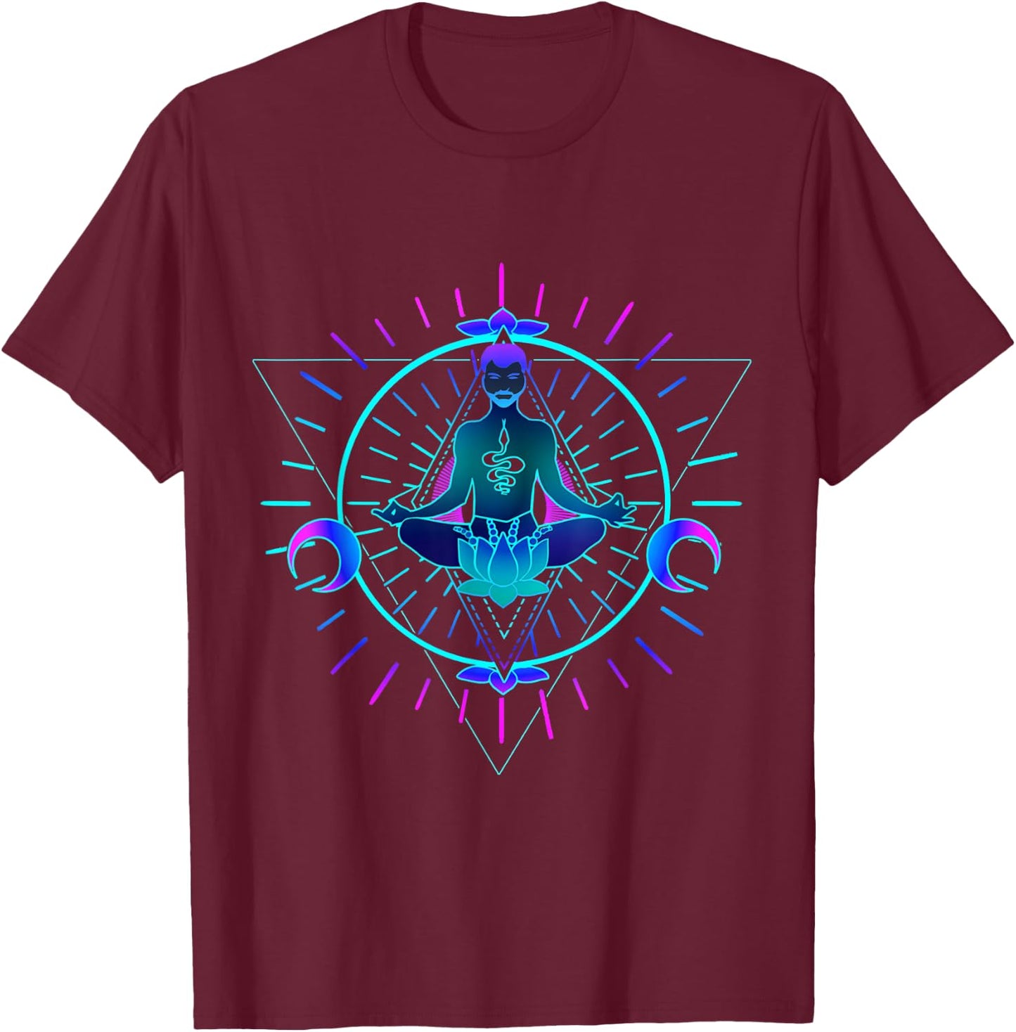 Psychedelic Goa Trance Spiritual Psytrance , black T-Shirt - T-Shirt | Maroon