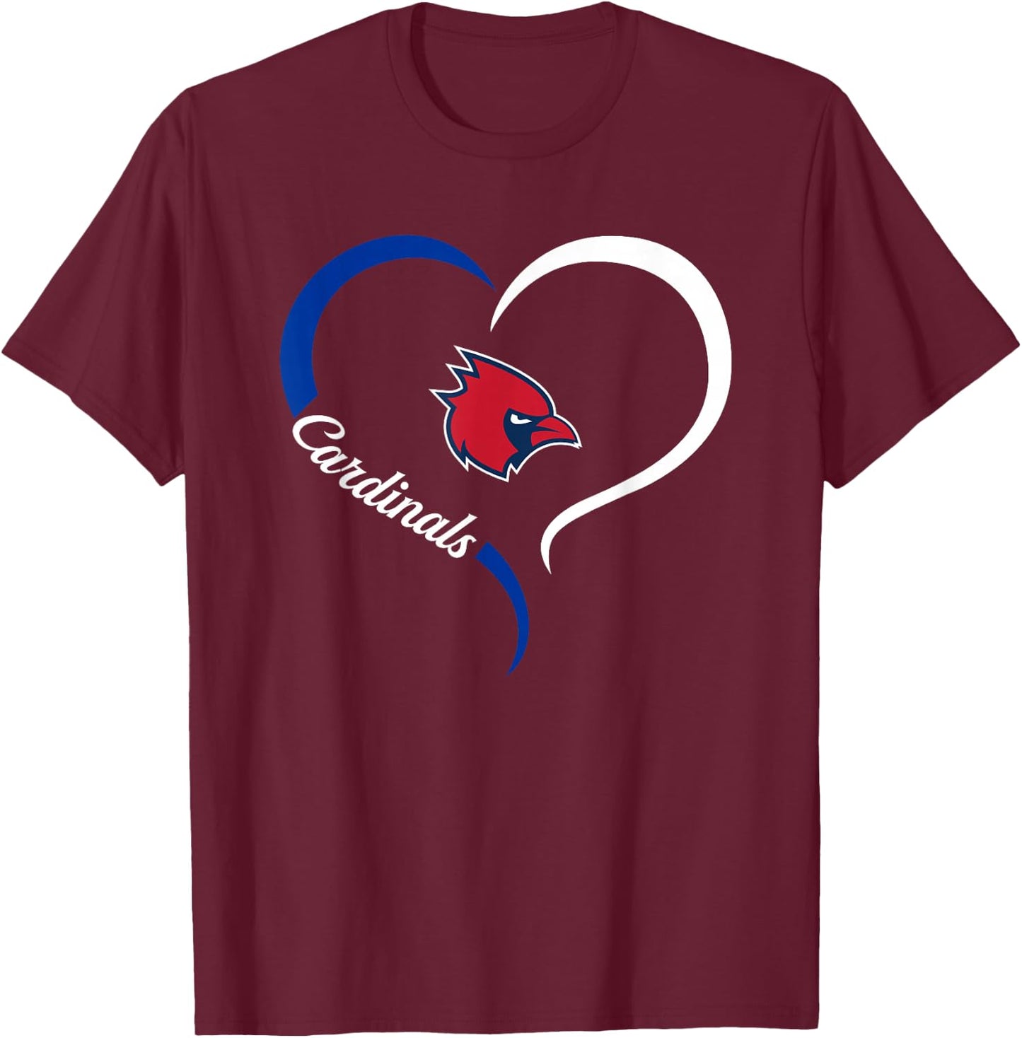 Logo Half Heart Slogan HS T-Shirt - T-Shirt | Maroon