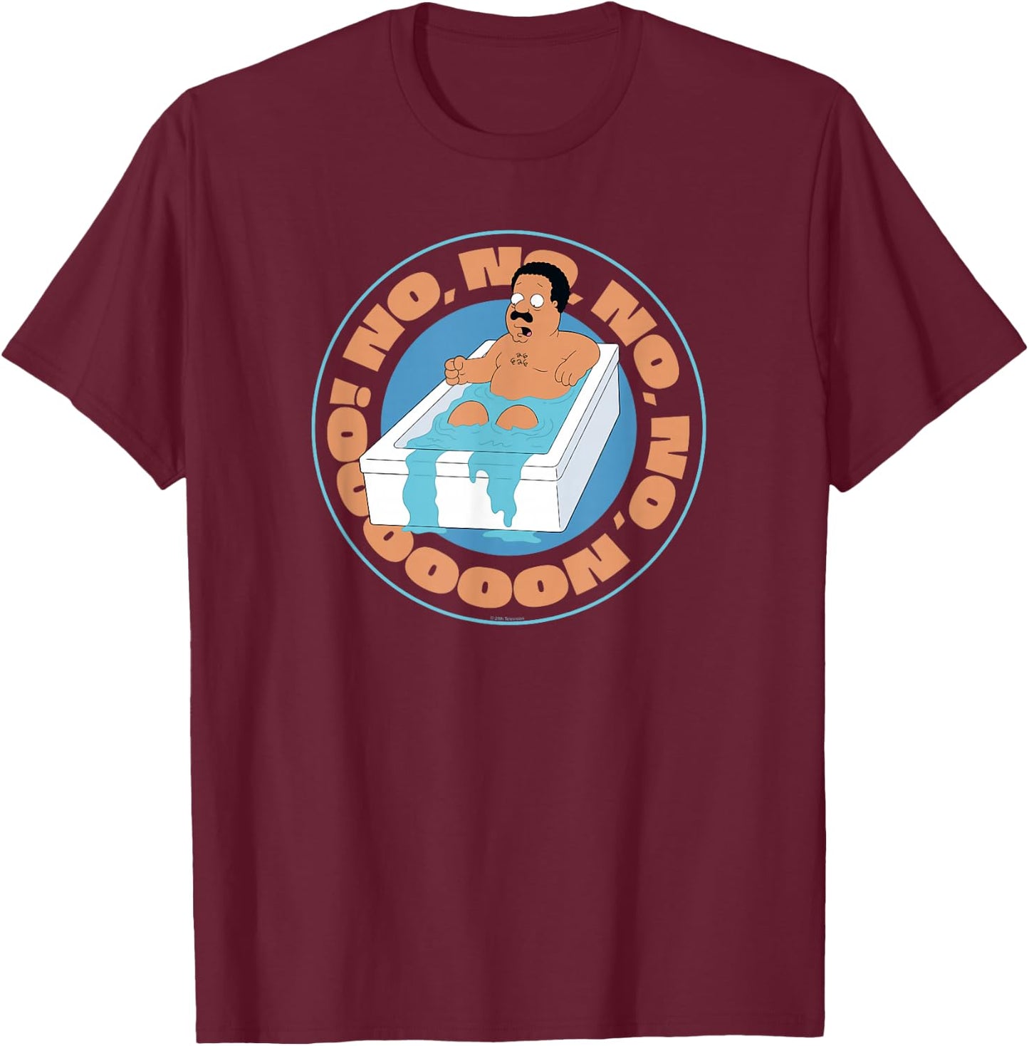 Ripple Junction x Family Guy Cleveland Brown Bathtub , blue T-Shirt - T-Shirt | Maroon