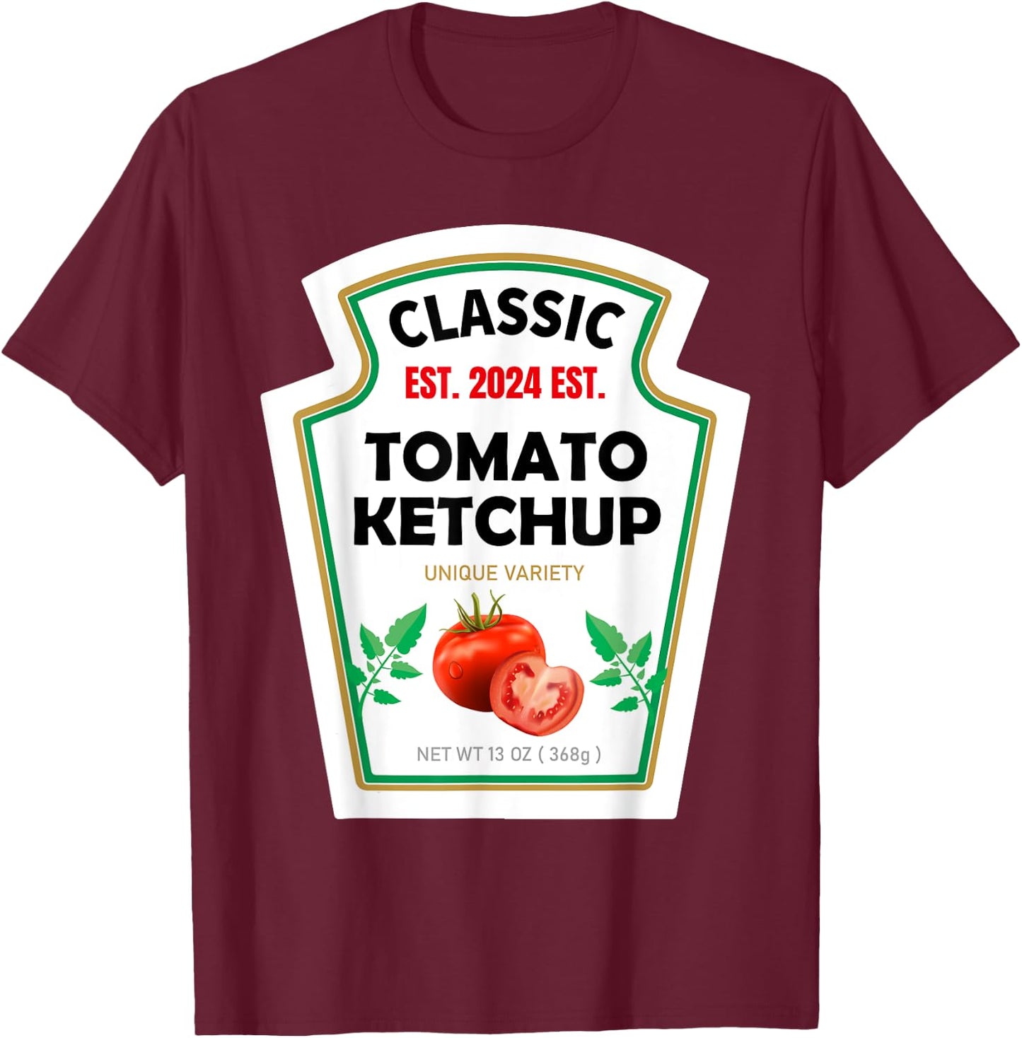 Red Ketchup DIY Costume Matching Couples Groups Halloween T-Shirt - T-Shirt | Maroon