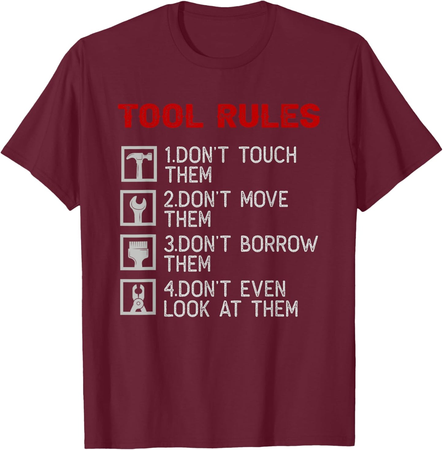 Funny Mechanic Tool Rules Mechanic Handyman Auto Repair Car T-Shirt - T-Shirt | Maroon