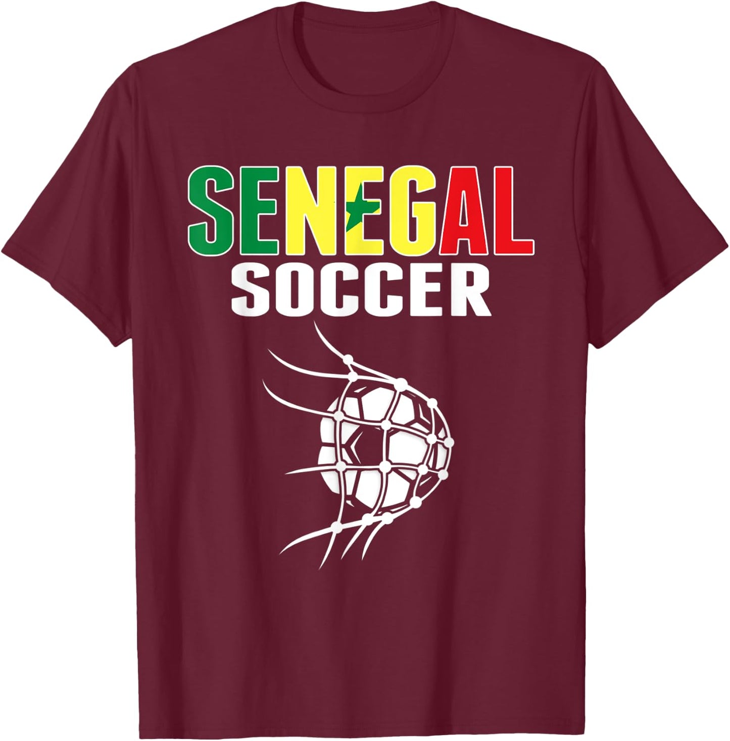 Senegal Soccer Fans Jersey Support Senegalese Football Team T-Shirt - T-Shirt | Maroon