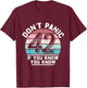 Don't Panic Retro Vintage Awesome 42 Funny , Black, S T-Shirt - T-Shirt | Maroon