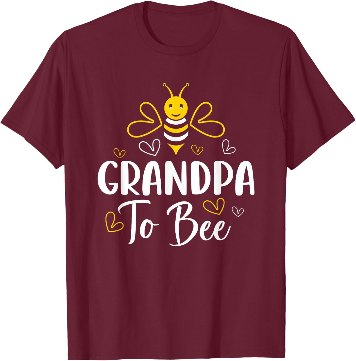 Grandpa to Bee Pregnancy Announcement Baby Shower Grandpa T-Shirt - T-Shirt | Maroon