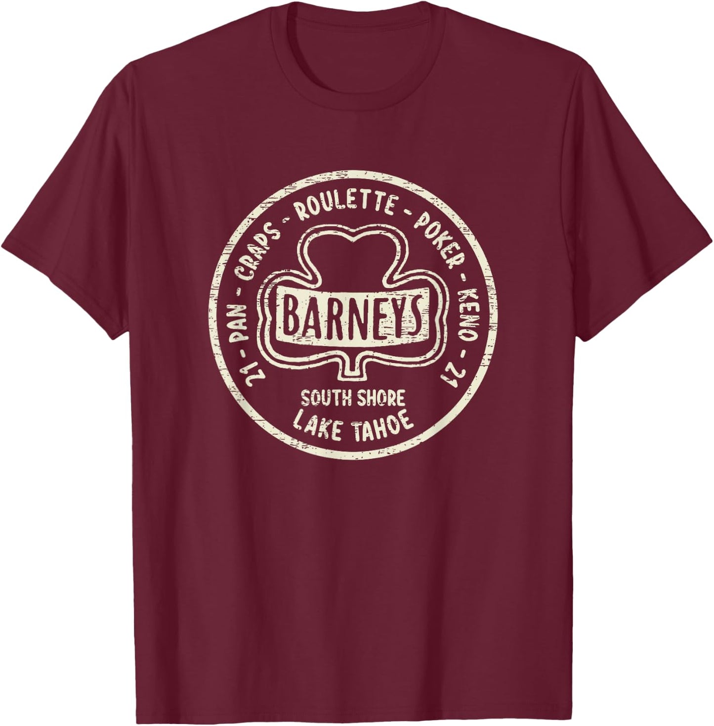 Lake Tahoe Vintage Advertisement T-Shirt - T-Shirt | Maroon