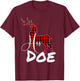 Funny Couples Christmas pj Pajamas His Doe T-Shirt - T-Shirt | Maroon