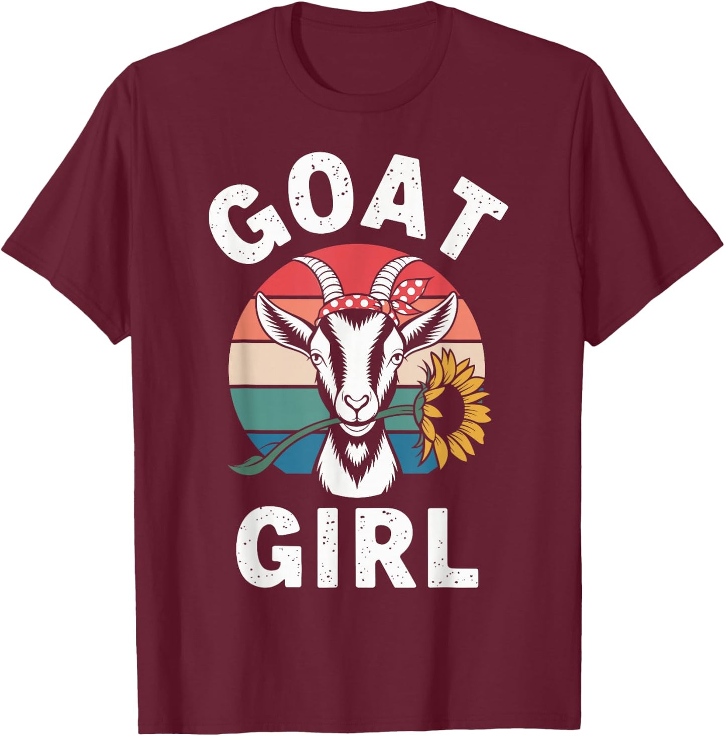 Goat Girl Funny Goat T-Shirt - T-Shirt | Maroon