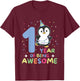 Penguin For 1st Birthday For Children One Year Old Penguin T-Shirt - T-Shirt | Maroon