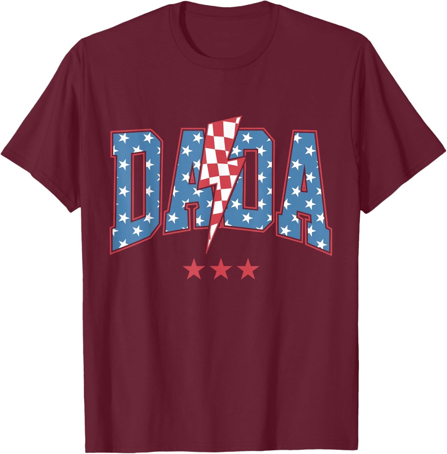 Mama Dada Mini 4th of July American Family Matching T-Shirt - T-Shirt | Maroon