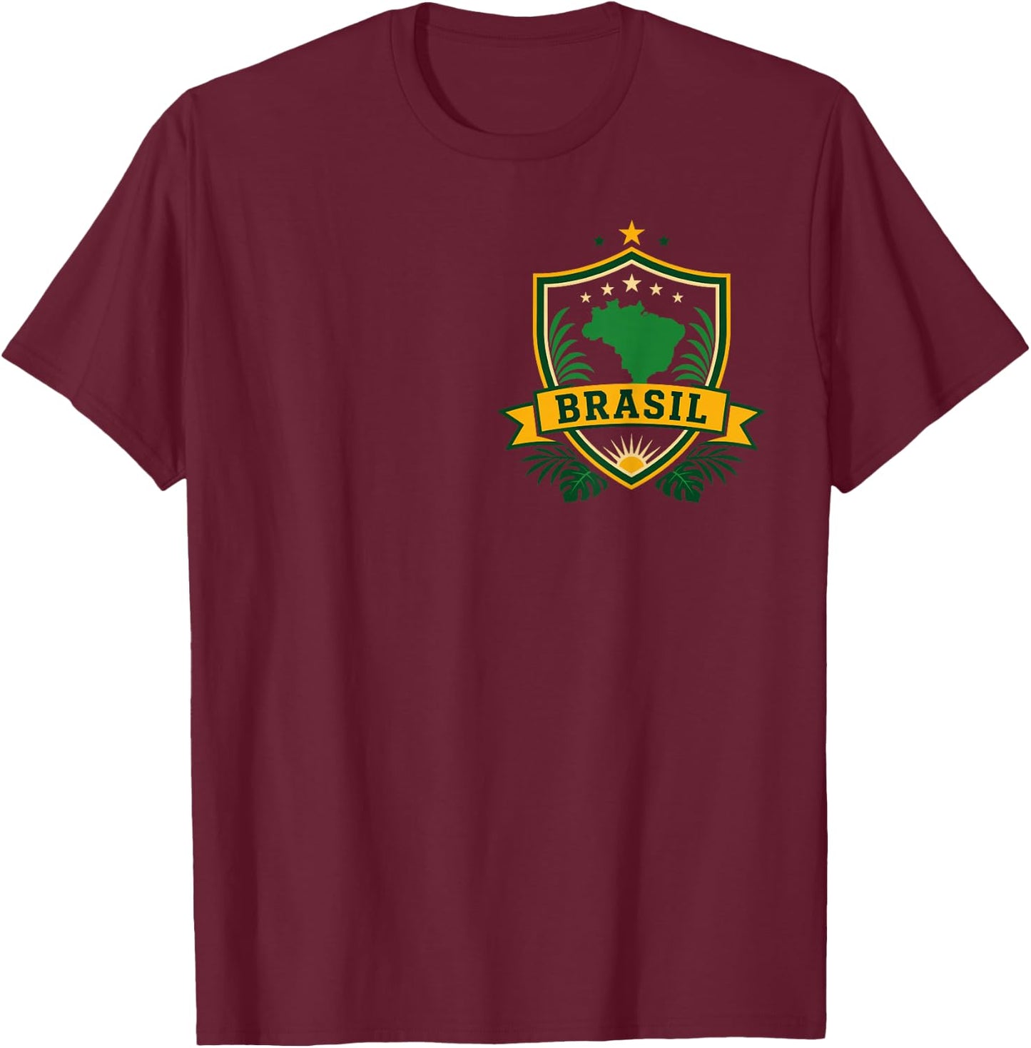 Brasil Tropical Pride Vintage Emblem T-Shirt - T-Shirt | Maroon