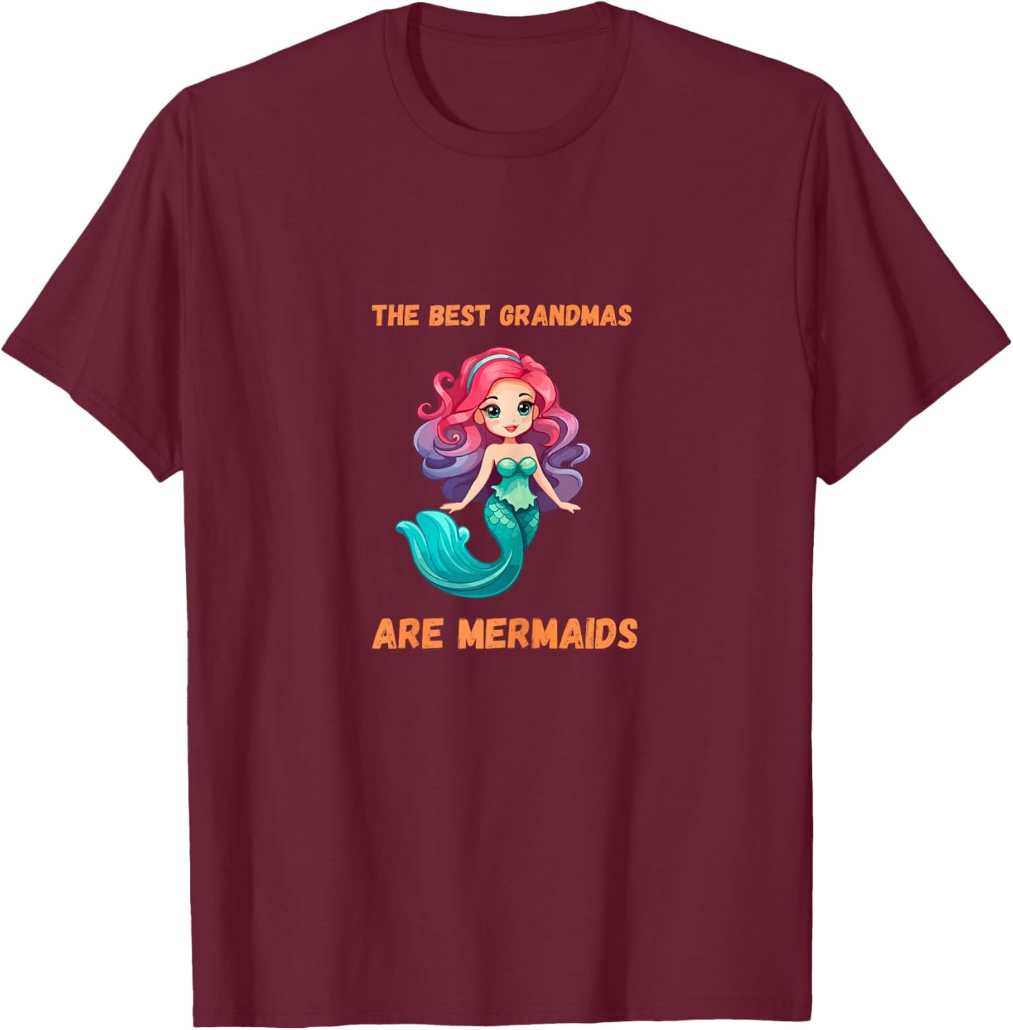 Best Grandmas Are Mermaids Granny T-Shirt - T-Shirt | Maroon